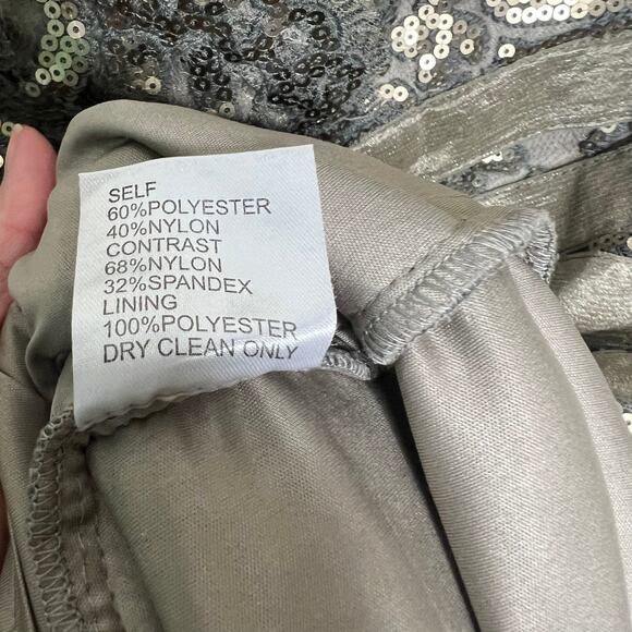 Tadashi Shoji Paillette Embroidered Banded Sheath Dress 4 Lace Sequin Wedding - Picture 9 of 10